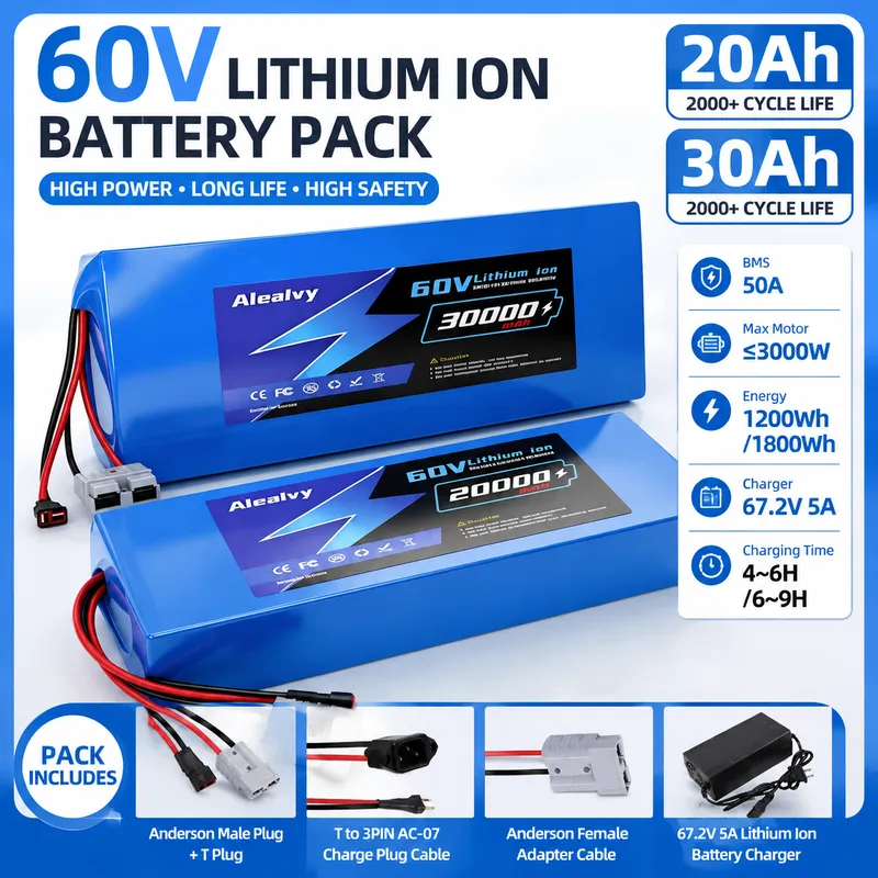   전기 오토바이, 스쿠터, 자전거용 60V 20AH  - 60V 30Ah Electric Scooter Battery 리뷰 및 가격