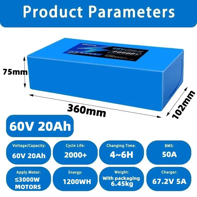   전기 오토바이, 스쿠터, 자전거용 60V 20AH  - 60V 30Ah Electric Scooter Battery 리뷰 및 가격