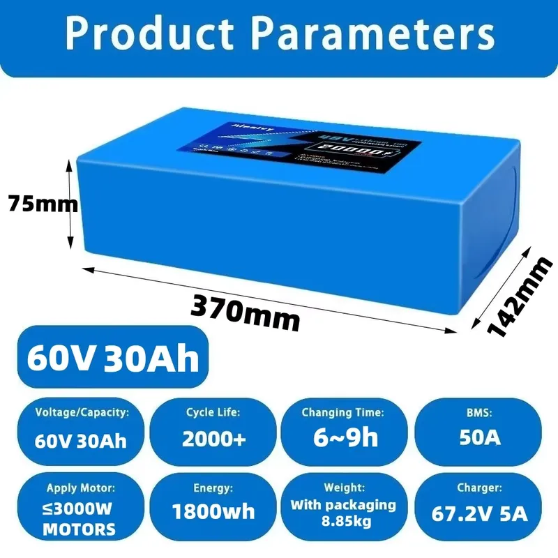   전기 오토바이, 스쿠터, 자전거용 60V 20AH  - 60V 30Ah Electric Scooter Battery 리뷰 및 가격